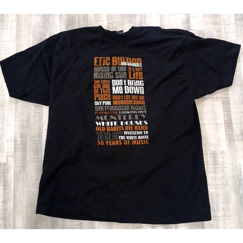 Vintage Eric Burdon The Animals Retrospective Promo T Tee Shirt XXL Black Rare - Picture 1 of 7